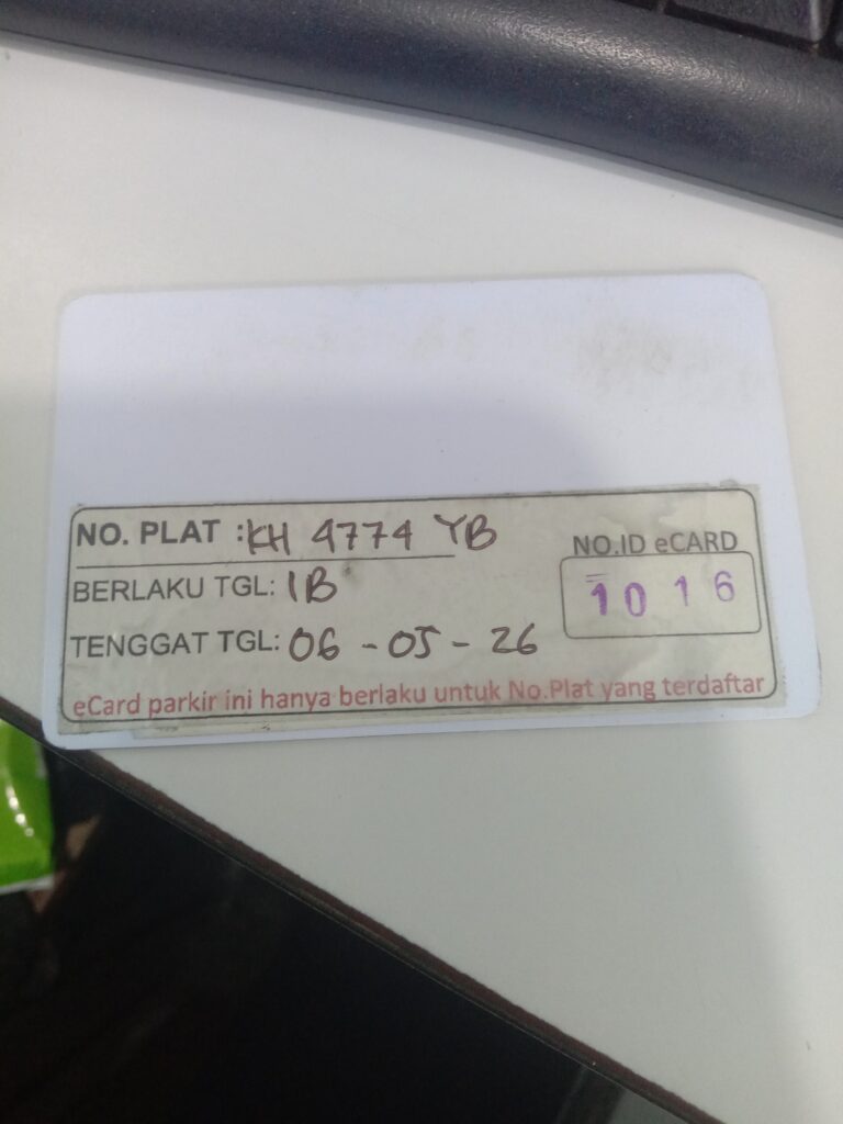 Kartu member kembali id 1016