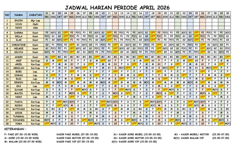 Jadwal Bulan April 2026